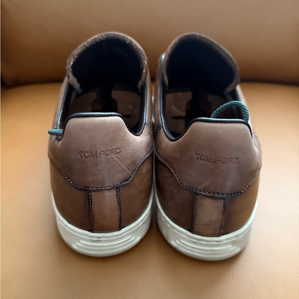 Tom Ford Brown Leather Sneakers sz.12 - Picture 4 of 13